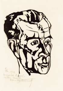 Portrett av komponisten Maurice Ravel 1875-1937, 1923. av Valentijn Edgar Van Uytvanck