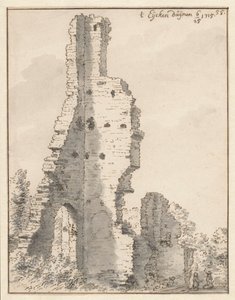 Ruinen av kirken Eik en Duinen nær Haag av Valentijn Klotz (attributed to)
