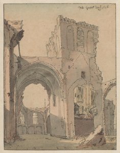 Ruinen av Grote Kerk ved Grave av Valentijn Klotz (attributed to)