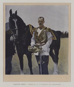 Portrett av storhertug Paul Alexandrovich av Russland (farge litho) av Valentin Aleksandrovich (after) Serov