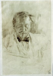 Selvportrett (Selvportrett). Etsning av Valentin Alexandrovich Serov (1865-1911) av Valentin Aleksandrovich Serov