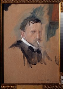 Selvportrett. Verk av Valentin Alexandrovich Serov (1865-1911), akvarell og gouache på papir av Valentin Aleksandrovich Serov