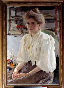 Portrett av Madame Lwoff (1864-1955), født Maria Yakovlena Simonovich, kusine til kunstneren av Valentin Aleksandrovich Serov