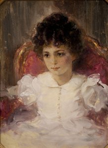 Portrett av Tatyana Sergeevna Khokhlova, Botkina 1897-1985 som barn av Valentin Aleksandrovich Serov