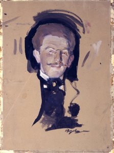 Portrett av kunstneren Leon Bakst (Lev Rosenberg av Valentin Aleksandrovich Serov