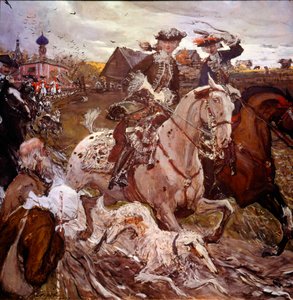 Prinsesse Elisabeth Petrovna (1709-1762) (fremtidige Elisabeth Iere av Russland) og Peter II (1715-1730) jakter Maleri av Valentine Alexandrovich Serov (1865-1911) av Valentin Aleksandrovich Serov