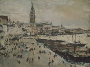 Schiavoni-kaien i Venezia av Valentin Aleksandrovich Serov