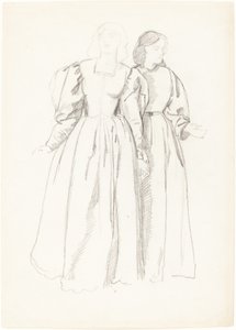 Studie av to unge kvinner [recto] av Valentine Cameron Prinsep