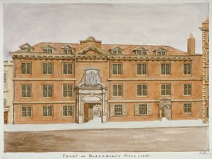 Forfra av Blackwell Hall, City of London, 1806