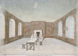 Interiøret i det fordømte rommet i Newgate Prison, Old Bailey, City of London, 1810 av Valentine Davis
