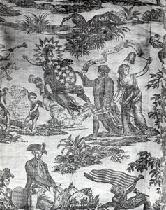 Apotheosis of Franklin (møbelstoff) av Valentine Green