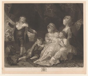 Portrett av seks barn av George III og Charlotte av Mecklenburg-Strelitz Deres Kongelige Høyheter (tittel på objekt)