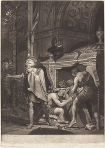 Miravan åpner graven til sine forfedre av Valentine Green after Joseph Wright