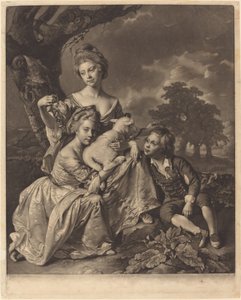 The Wright Family (The Bradshaw Children) av Valentine Green after Joseph Wright