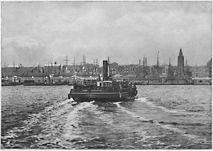 Liverpool, fra Mersey, c1896 av Valentine and Sons Ltd