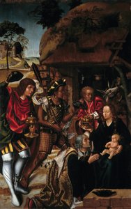 The Adoration of the Magi - Portugisisk maleri av Vasco Fernandes (Grao Vasco) (v1480-v1543) av Vasco (c.1475 c.1542) Fernandes