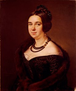 Portrett av grevinne Alexandra Alexeevna Obolenskaya, født Mazurina 1817-1885, 1845