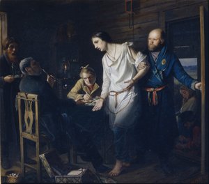 Commissary of Rural Police Investigating, 1857 av Vasili Grigorevich Perov