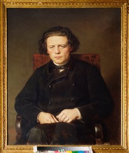 Portrett av Anton Rubinstein (1829-1894). Maleri av Vasili (Vasili) Grigoryevich Perov (1834-1882), olje på lerret av Vasili Grigorevich Perov