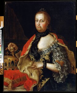 Portrett av keiserinne Maria Theresia av Østerrike (1717-1780) (Portrett av keiserinne Maria Theresia av Østerrike). Maleri av Vasili Kozmich Berezin (1743-etter 1795). Olje på lerret, 88 x 69 cm av Vasili Kozmich Berezin