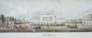 Saint Petersburg Imperial Bolshoi Kamenny Theatre Fra panoramaet av Nevsky Prospekt av Vasili Semenovich Sadovnikov