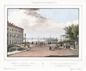 Den trebuede broen i St. Petersburg av Vasili Semenovich Sadovnikov