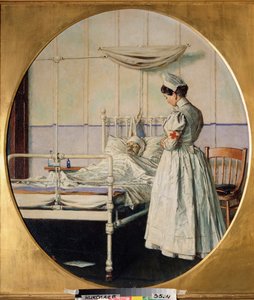 The Letter Remains Incomplete (The Letter Remains Incomplete) - En amerikansk sykepleier som står nær sengen til en død soldat på sykehuset, mediterer foran kroppen - episode av den spansk-amerikanske krigen av Vasili Vasilievich Vereshchagin
