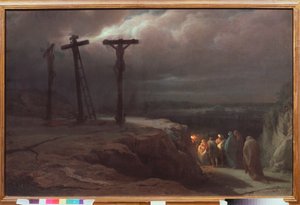 Natt på Golgata - Maleri av Vasili Petrovich Vereshchagin (Vassili Vereshchagin) (1835-1909), olje på lerret av Vasili Vasilievich Vereshchagin