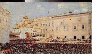 Kroningen av keiser Alexander III i Kreml i Moskva 15. mai 1883 - Maleri av Vasili Vasilyevich Vereshchagin (Vassili Vereshchagin) ( av Vasili Vasilievich Vereshchagin
