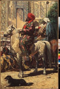Un cavalier a Samarcande (Usbekistan) (En rytter i Samarkand) - Peinture de Vasili Vailyevich Vereshchagin (Vassili Verechtchaguine) (1842-1904), huile sur toile av Vasili Vasilievich Vereshchagin