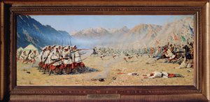 Et plutselig angrep (erobringen av Turkestan av det keiserlige Russland av Vasili Vasilievich Vereshchagin