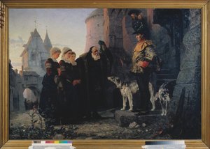 Le droit de la premiere nuit (droit de seigneur du seigneur) - Retten til den første natten - Maleri av Vasili Dmitrievich Polenov (1844-1927), olje på lerret av Vasilij Dmitrievich Polenov