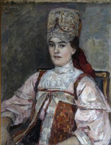 Portrett av Natalia Fyodorovna Matveeva, 1908 av Vasilij Ivanovic Surikov