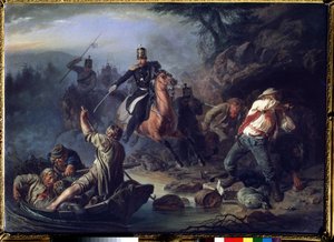 En trefning med smuglere fra Finland, 1853 av Vasily Grigorievich Khudyakov