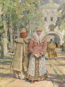 Utenfor klosterporten, 1916 av Vasily Ivanovich Navozov
