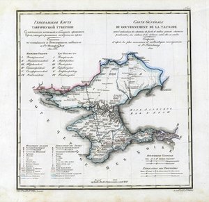 Kart over Taurida Governorate, 1822 av Vasily Petrovich Pyadyshev