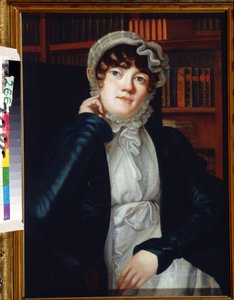 Portrett av poeten Karolina Pavlova (Caroline Karlovna Pavlova eller Carolina von Pawloff av Vassily Fyodorovich Binemann