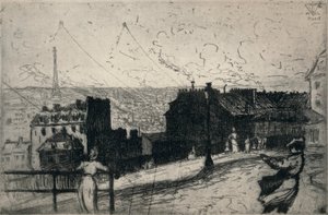 Kite-Flyers, Montmartre, 1915 av Vaughan Trowbridge
