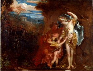 Bacchus, Ceres og Love Anonym maleri av venetiansk innflytelse