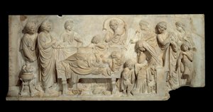 Funebre Bas relieff marmorseremoni i Venezia på begynnelsen av 1500-tallet Paris, Louvre-museet