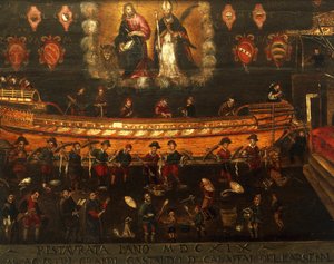 Skilt til Guild of Ship Building i Arsenale i Venezia, Italia