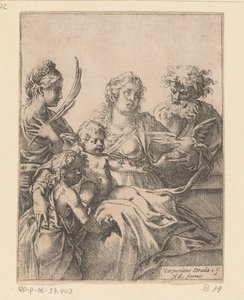 Hellig familie med døperen Johannes og Elizabeth