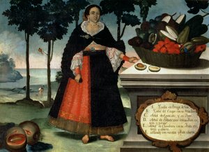 Indisk kvinne i hel kjole (olje på lerret) av Vicente Alban