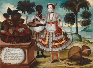 Edel kvinne med sin svarte slave, ca. 1783 (olje på lerret) av Vicente Alban