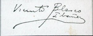 Signaturen til forfatteren (blekk på papir) av Vicente Blasco Ibanez