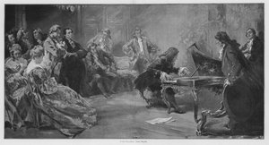 Den østerrikske komponisten Joseph Haydn spiller piano (litho) av Vicente de (after) Paredes
