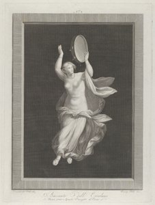En delvis naken bacchante som spiller en tamburin, ca. 1795-1820 av Vicenzo Feoli