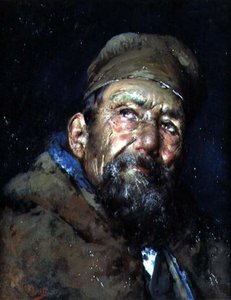 En ettertenksom italiener (olje på lerret) av Vicenzo Irolli