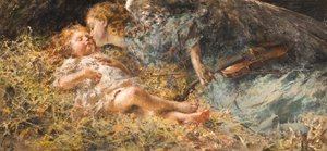 Musikerengelen Maleri av Vincenzo Irolli (1860-1949) 1900 privat samling