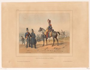 van de linie artilleri Linjeartilleri (tittel på objekt) Militær rangen en kostuums van het Franse leger i 1832 (serietittel) Samling av militærkostymer, fransk hær 1832, representert i sjangeremner (serietittel) av Victor Adam